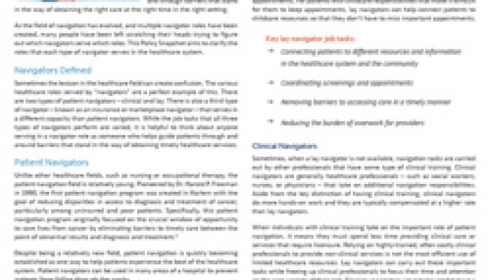 August’s Policy Snapshot Unravels Different Navigator Roles