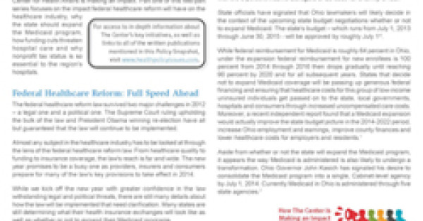 January Policy Snapshot Outlines The Center’s Healthcare Priorities