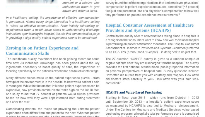 October Policy Snapshot Shines Spotlight on How Communication Influences the Patient Experience
