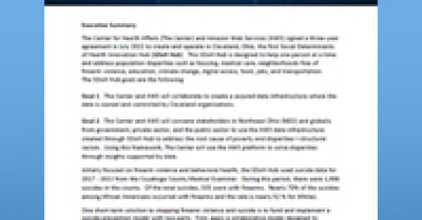 SDoH Innovation Hub Issues Analysis, Recommends Solutions on Behavioral Health and Gun Violence