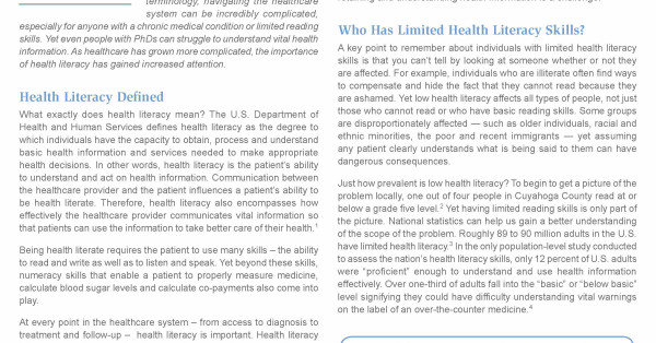 September Policy Snapshot Examines Importance of Health Literacy