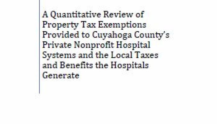 Study Quantifies Contributions of Hospitals Receiving Nonprofit Property Tax Exemption