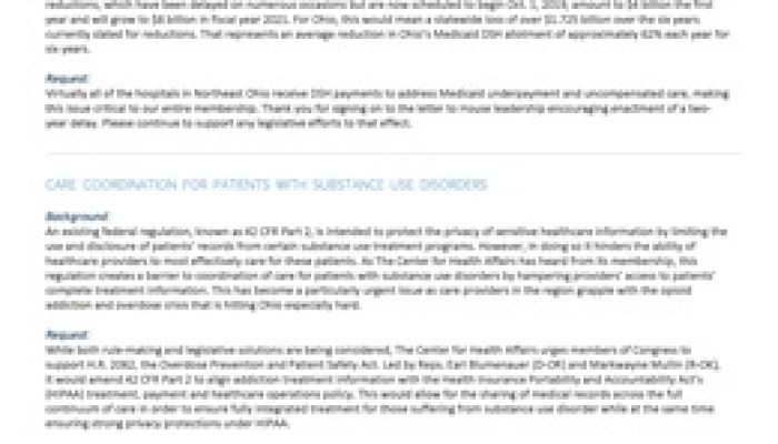 The Center Advocates for Northeast Ohio Hospitals During Hill Visits
