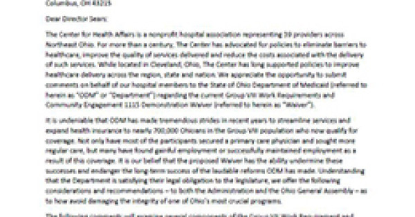 The Center Submits Comments Opposing the Medicaid Waiver Proposal