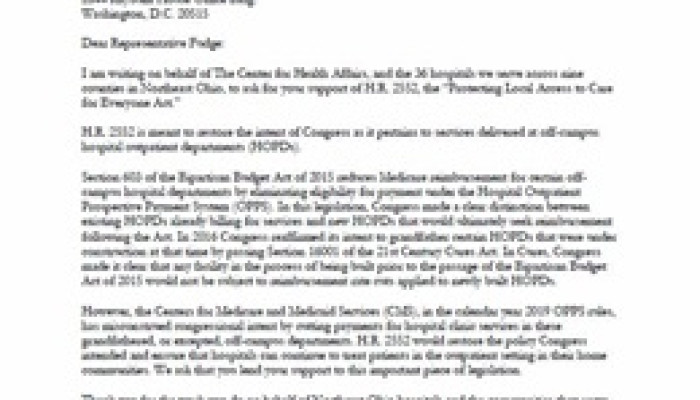 The Center Urges Congressional Delegation to Support H.R. 2552
