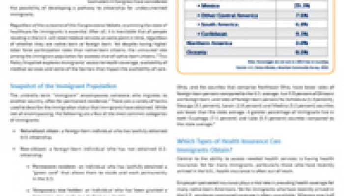 The Center’s May Policy Snapshot Focuses on Immigrants’ Access to Healthcare